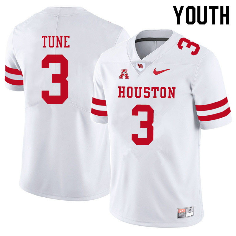 Youth #3 Clayton Tune Houston Cougars College Football Jerseys Sale-White